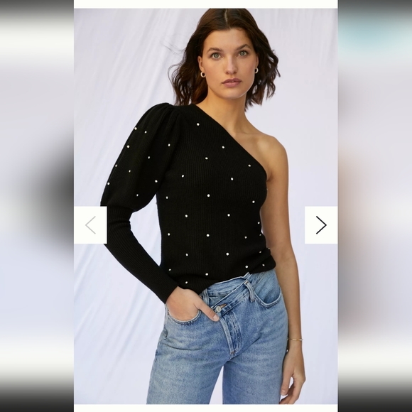 Anthropologie One Shoulder Gem Sweater - Picture 1 of 5